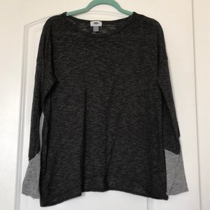 Grey color block sweater